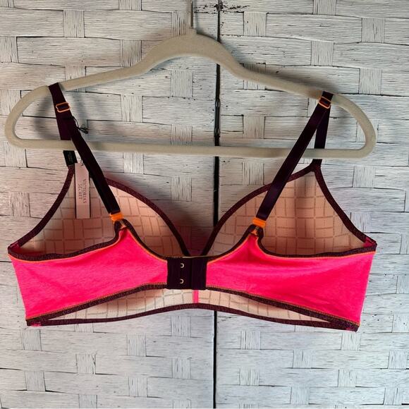 Victoria’s Secret no-wire/sans armature bra push-up colorful pink burgundy - Picture 4 of 6